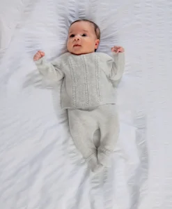 Cable Knit Top & Bottoms Set (2 Pieces) - Grey