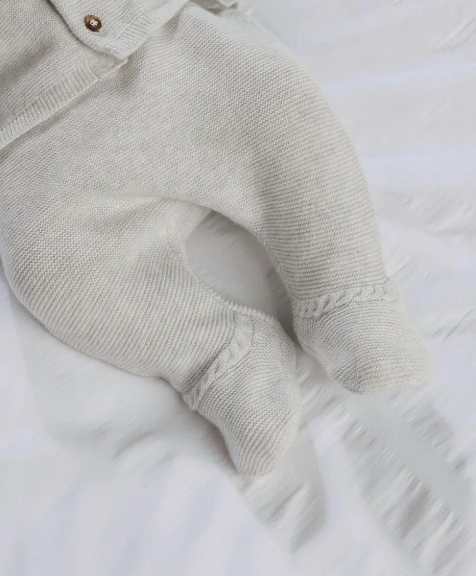 Cable Knit Top & Bottoms Set (2 Pieces) - Grey