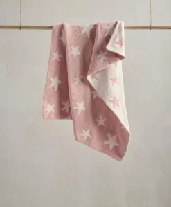 Chenille Blanket - Pink Star