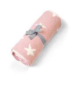 Chenille Blanket - Pink Star