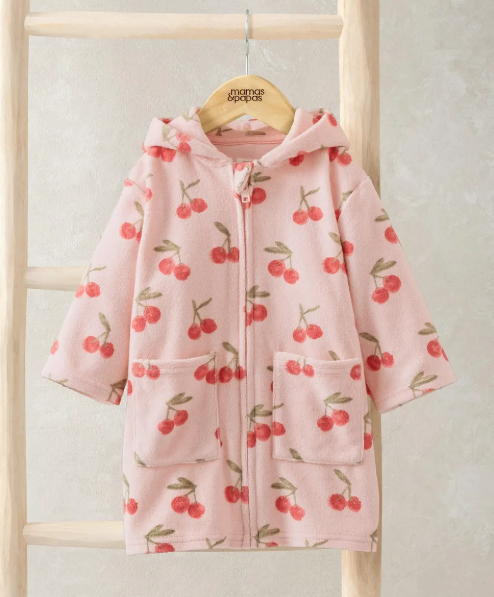Cherry Print Hood Poncho