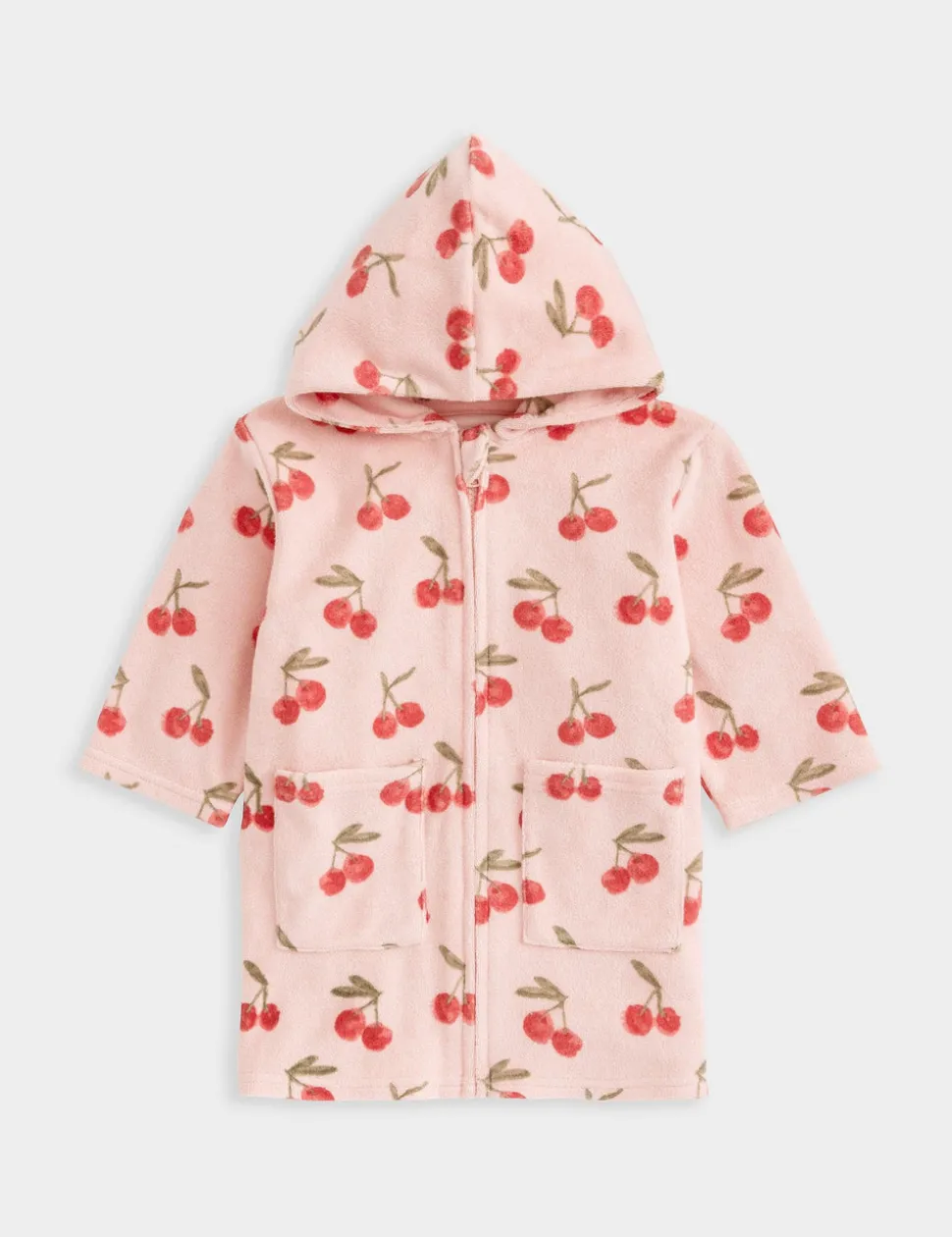 Cherry Print Hood Poncho