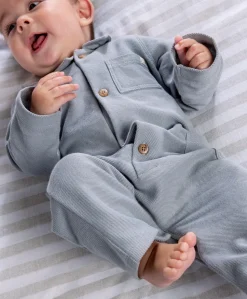 Collared Romper - Blue