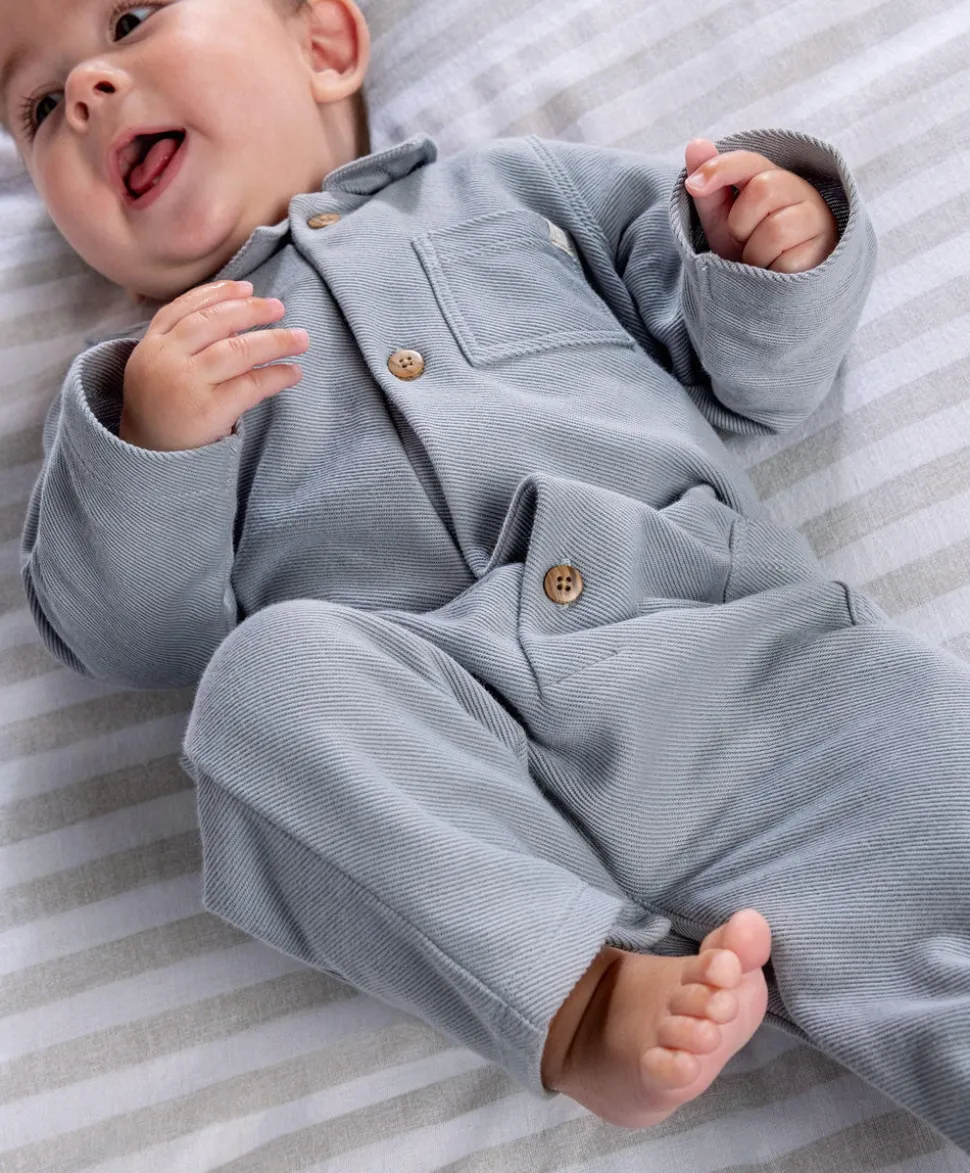 Collared Romper - Blue