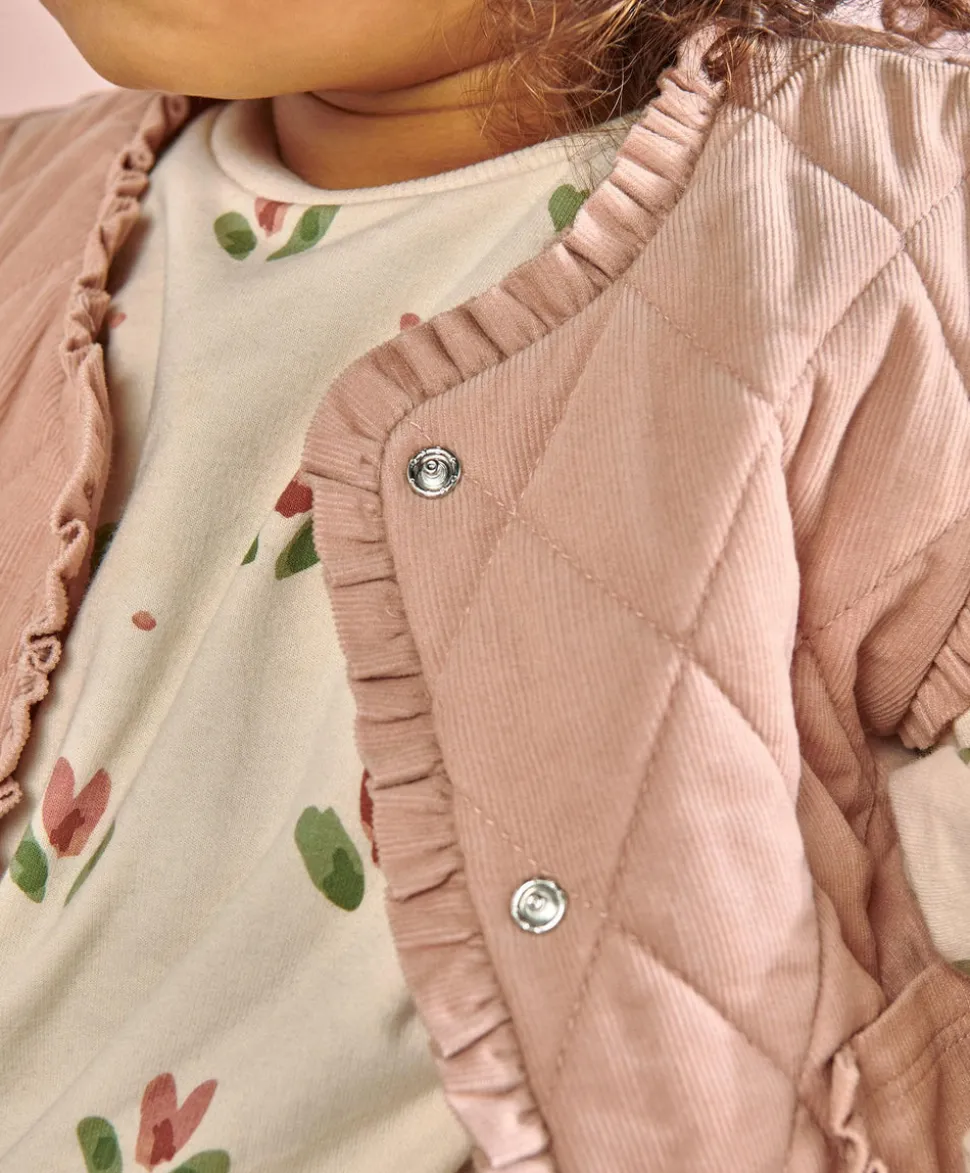 Cord Quilted Gilet – Pink