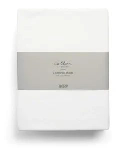 Cot Fitted Sheets (2 Pack) - White
