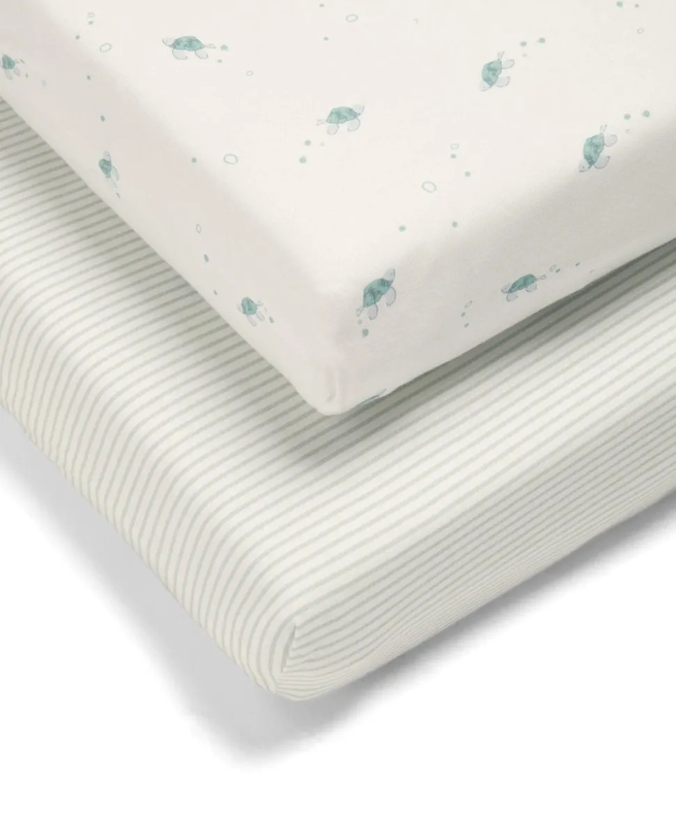 Cotbed Fitted Sheets (2 Pack) - Turtle