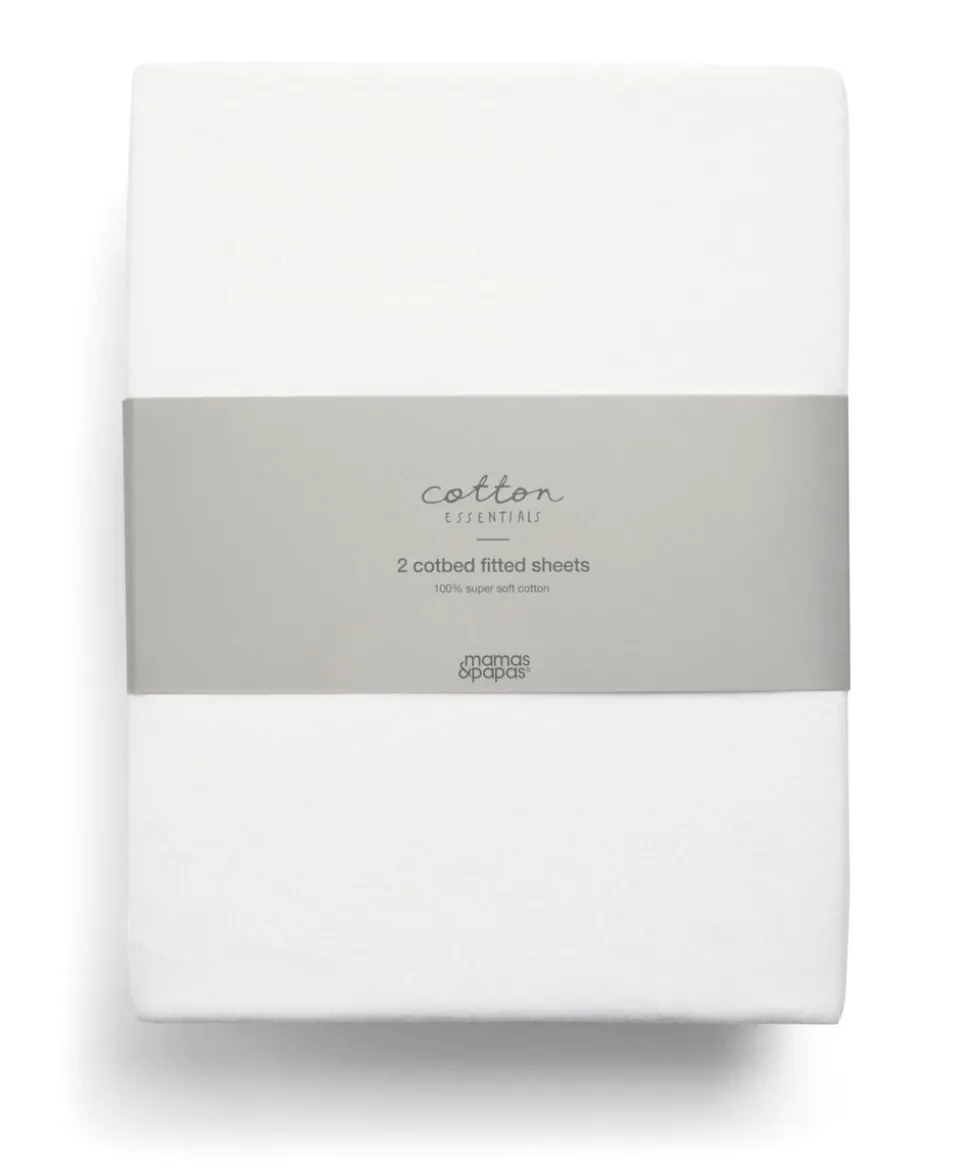 Cotbed Fitted Sheets (2 Pack) - White