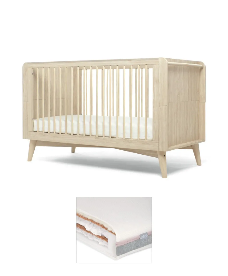 Coxley Cotbed & Luxury Hybrid Twin Mattress Bundle - Natural