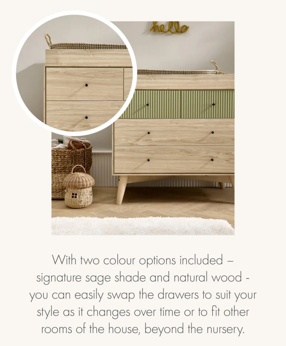 Coxley Nusery Dresser Changer - Natural/Olive Green
