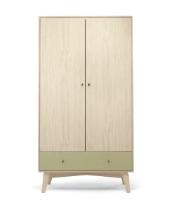 Coxley Wardrobe - Natural/ Olive Green