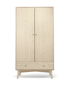 Coxley Wardrobe - Natural/ Olive Green