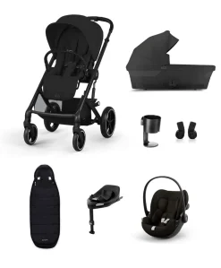 Cybex Balios Bundle with Cybex Cloud G i-Size Rotating Car Seat & Base (7 Pieces) - Black