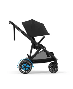 Cybex e-Gazelle S Electric Single to Double Pushchair Bundle with Cybex Aton B2 i-Size Car Seat and Base (6 Pieces) – Black