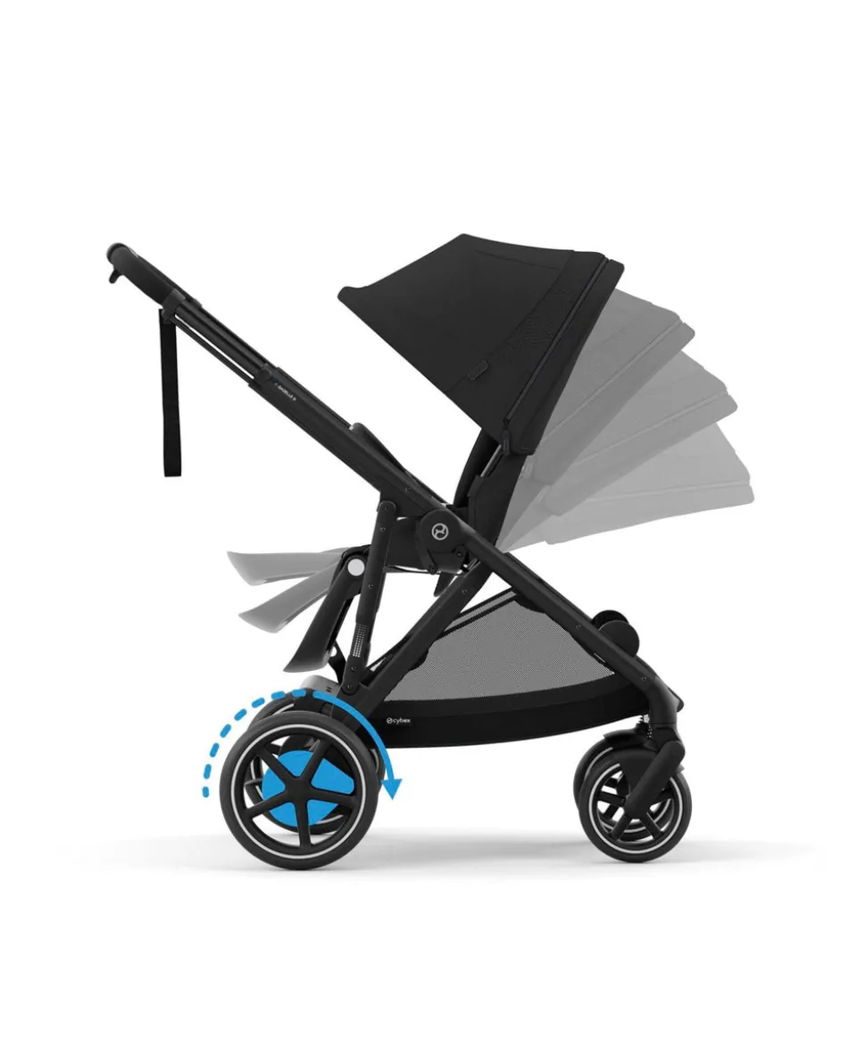 Cybex e-Gazelle S Electric Single to Double Pushchair Bundle with Cybex Cloud T i-Size Rotating Car Seat (7 Pieces) - Black