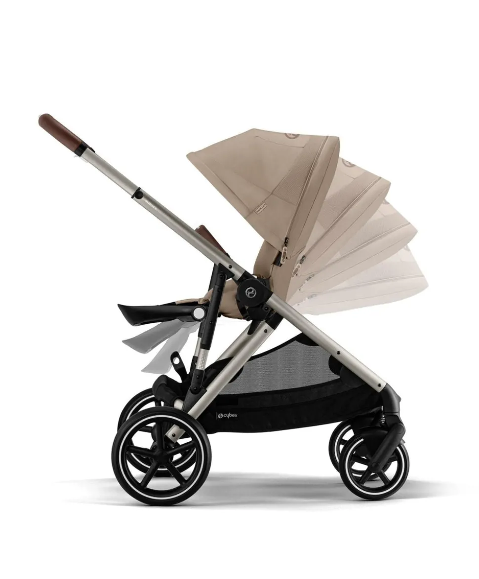 Cybex Gazelle S Pushchair Bundle with Cybex Aton B2 i-Size Car Seat & Base (7 Pieces) - Almond Beige