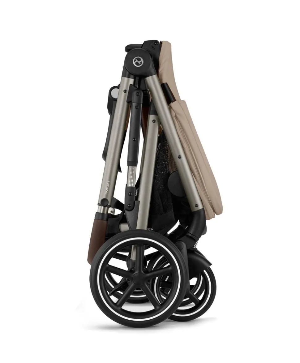 Cybex Gazelle S Pushchair Bundle with Cybex Aton B2 i-Size Car Seat & Base (7 Pieces) - Almond Beige