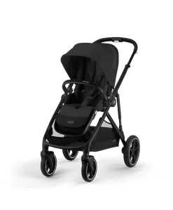 Cybex Gazelle S Pushchair Bundle with Cybex Cloud T i-Size Rotating Baby Car Seat (7 Pieces) - Moon Black