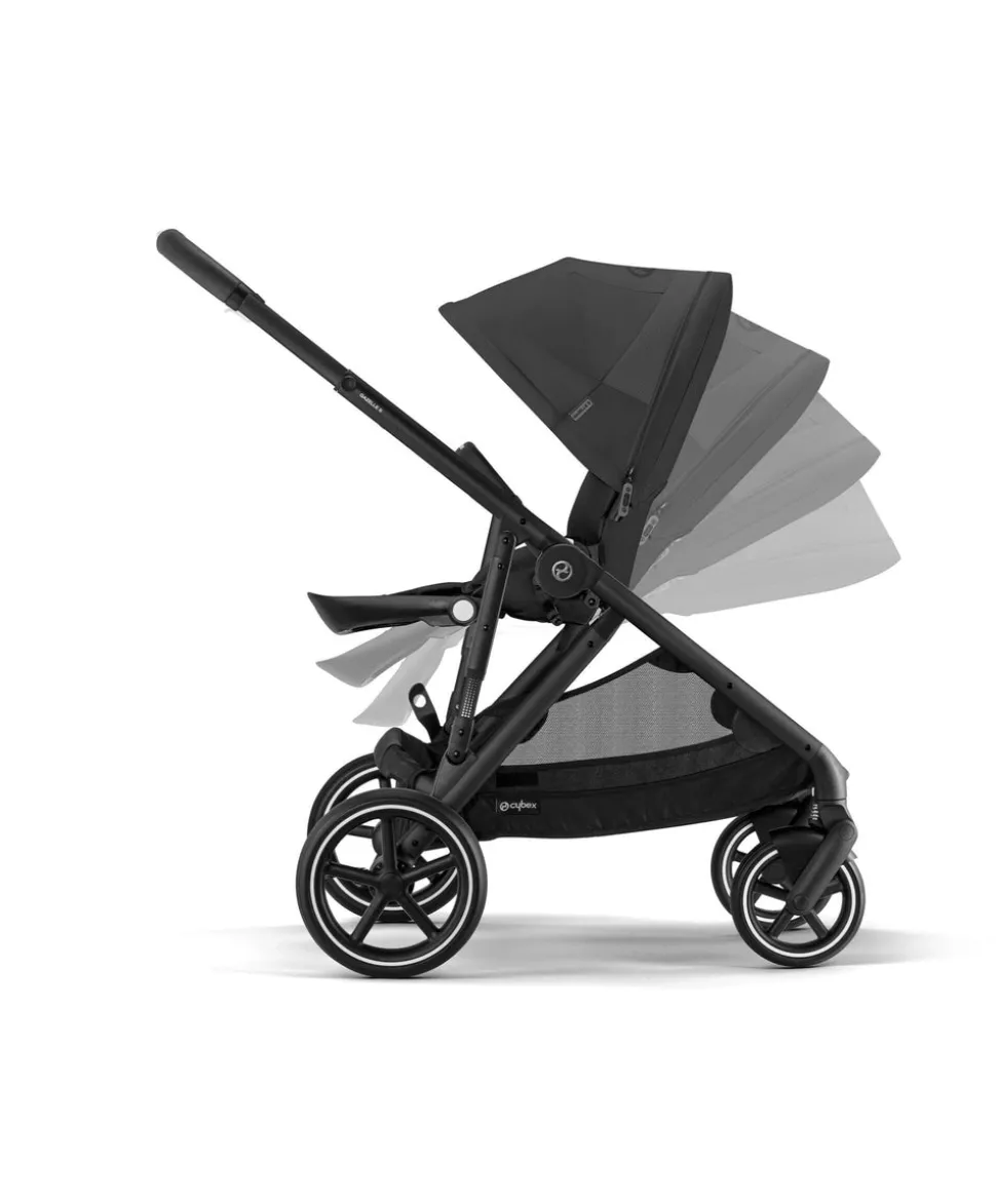 Cybex Gazelle S Pushchair Bundle with Cybex Cloud T i-Size Rotating Baby Car Seat (7 Pieces) - Moon Black
