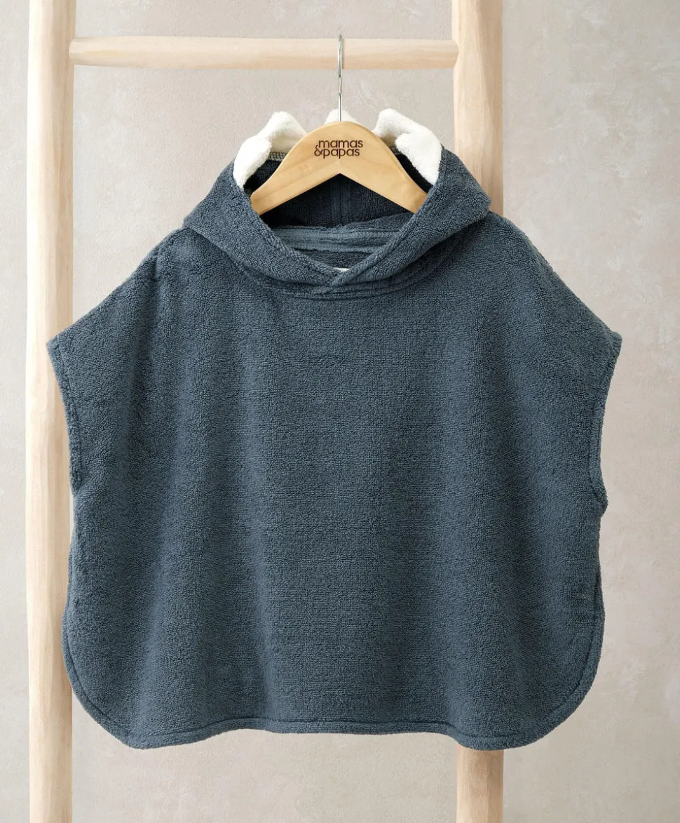 3D Fin Towelling Poncho - Blue