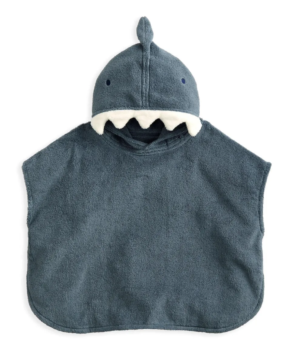 3D Fin Towelling Poncho - Blue