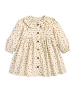 Ditsy Rose Dress & Tights Set (2 Pieces) - Cream
