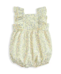 Double Frill Sleeve Romper - Climbing Buds Print