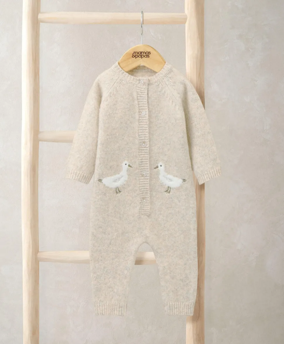 Duck Knitted Romper – Oatmeal