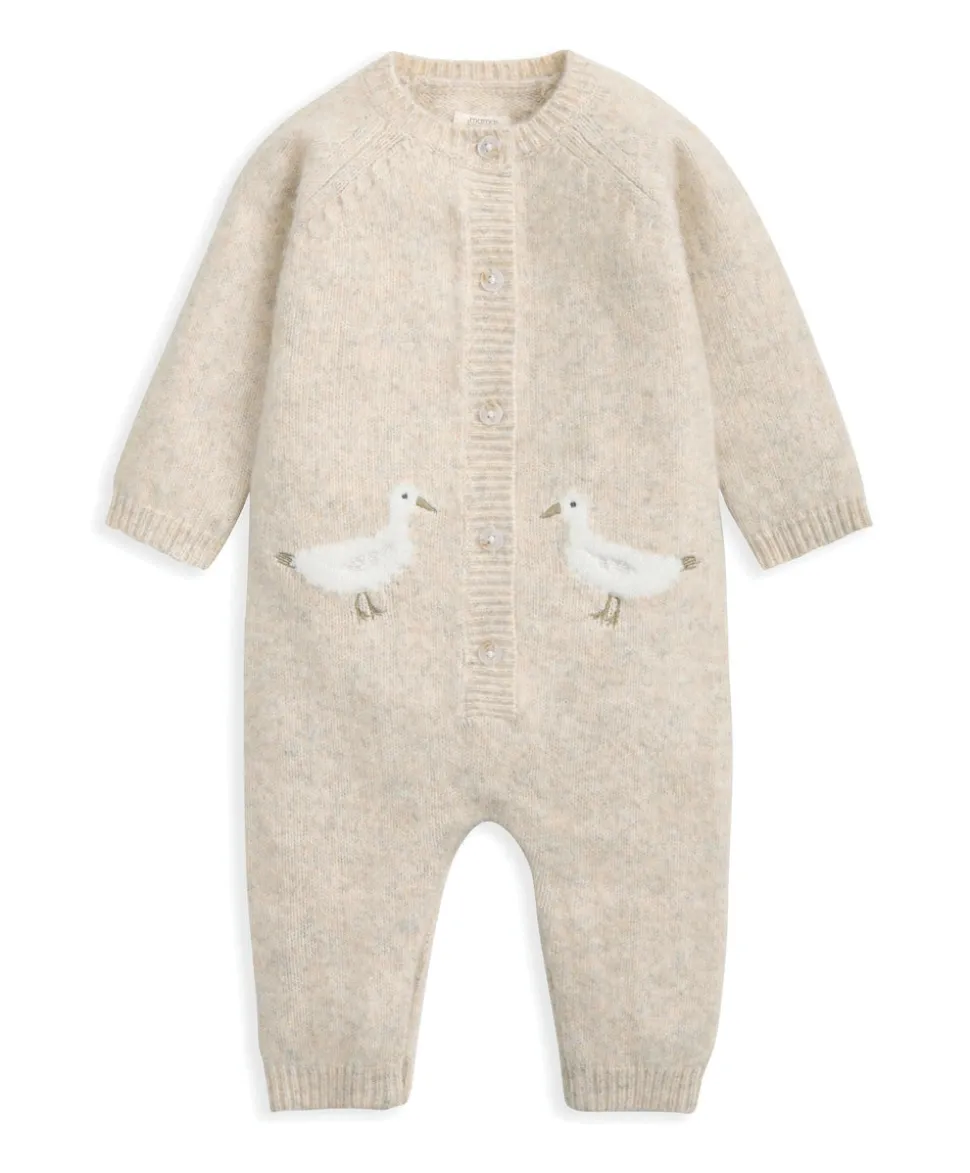 Duck Knitted Romper – Oatmeal