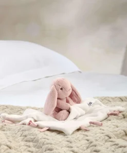 Embroidered Bodysuit & Floral Leggings Set (2 Pieces) & Pink Bunny Comforter Gift Box