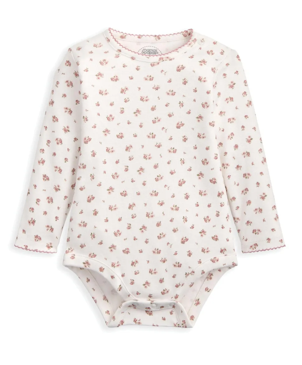 Embroidered Dungarees & Bodysuit Set (2 Pieces) - Pink
