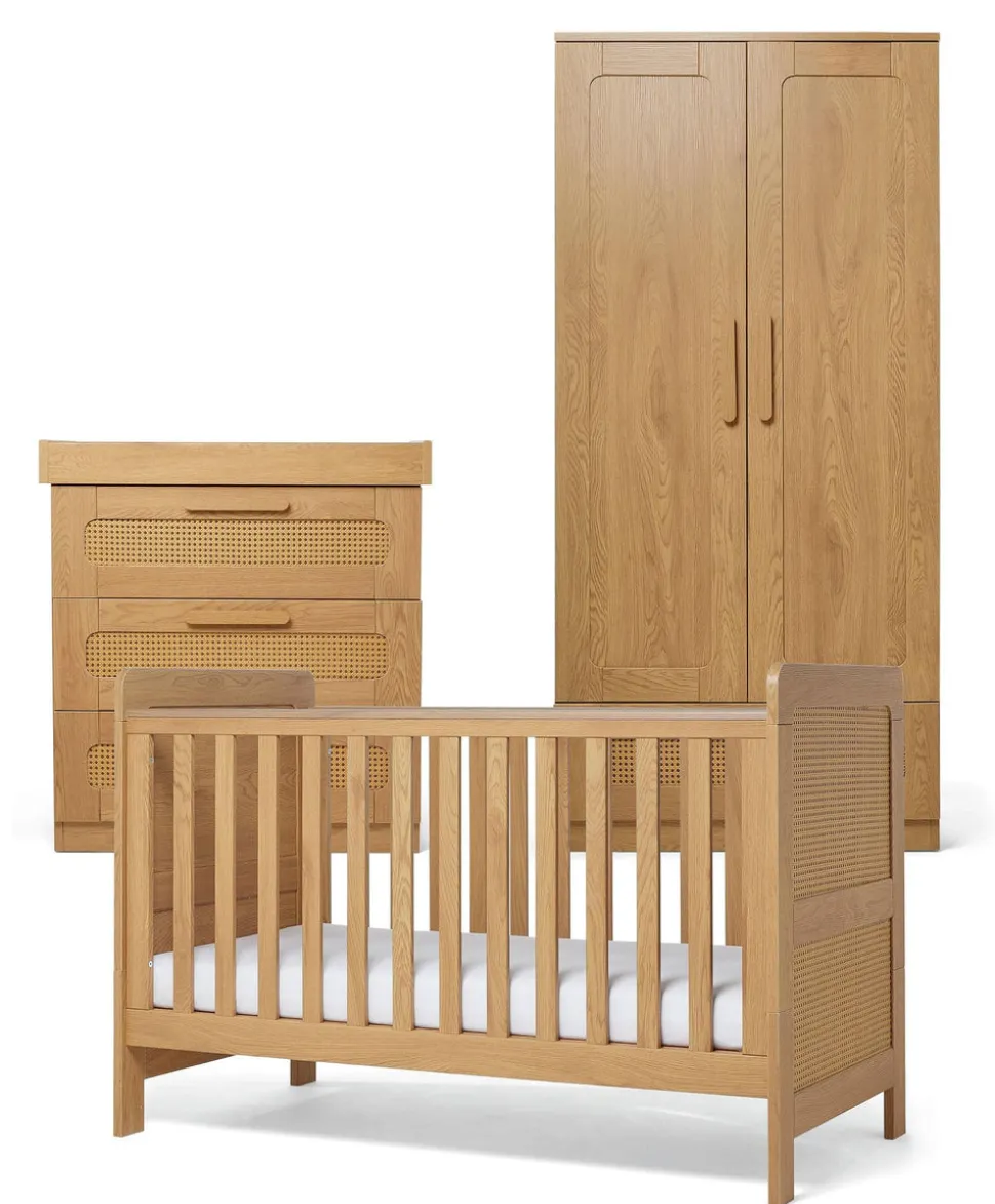Esna 3 Piece Cotbed Set with Dresser Changer & Wardrobe - Rattan