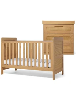 Esna 2 Piece Cotbed Set with Dresser Changer - Rattan