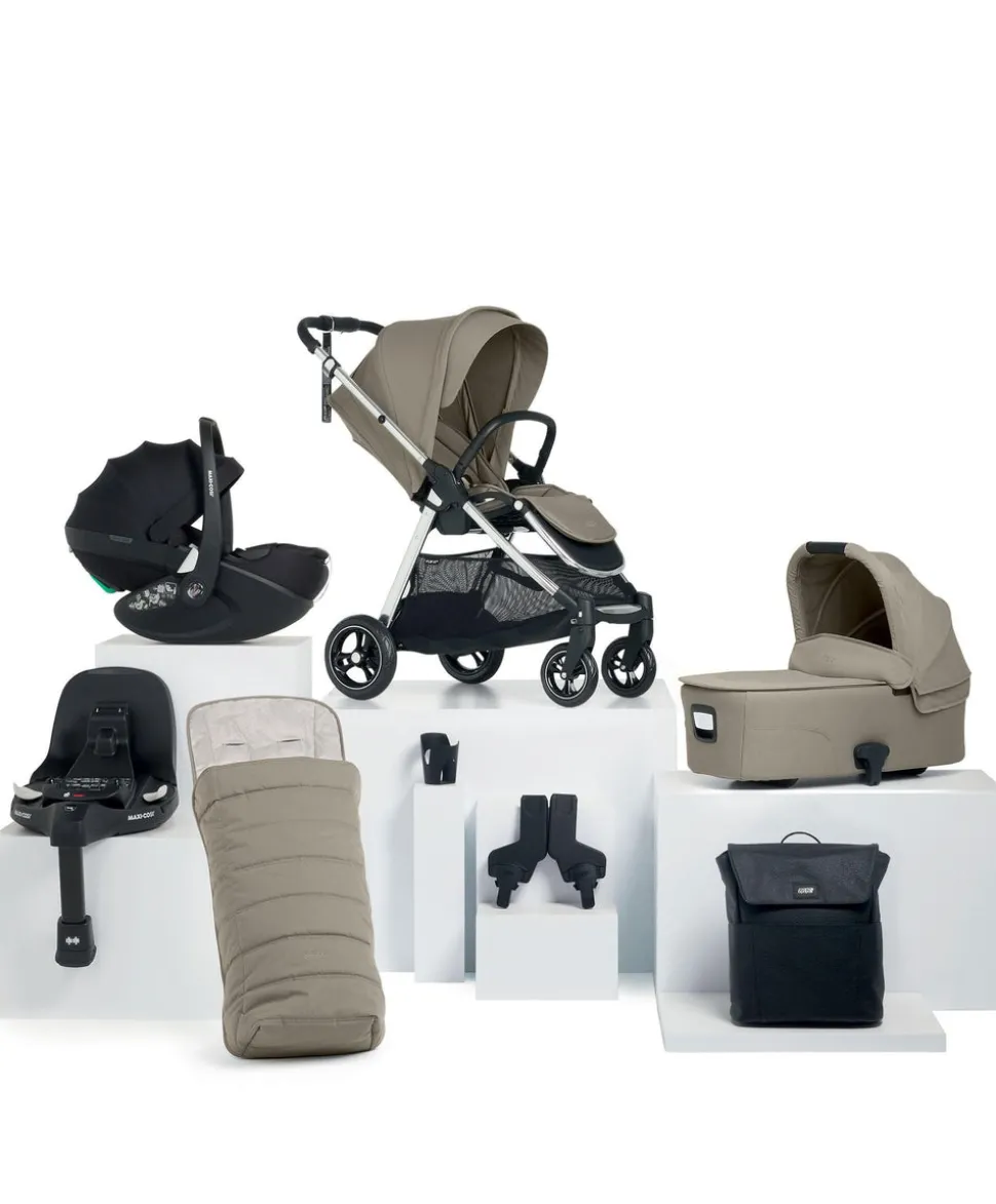 Flip XT³ Pushchair Bundle with Maxi-Cosi Pebble 360 Pro² Car Seat (8 Pieces) – Sage Grey