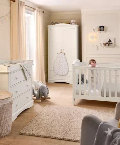 Flyn 3 Piece Cotbed Range with Dresser Changer & Wardrobe - White
