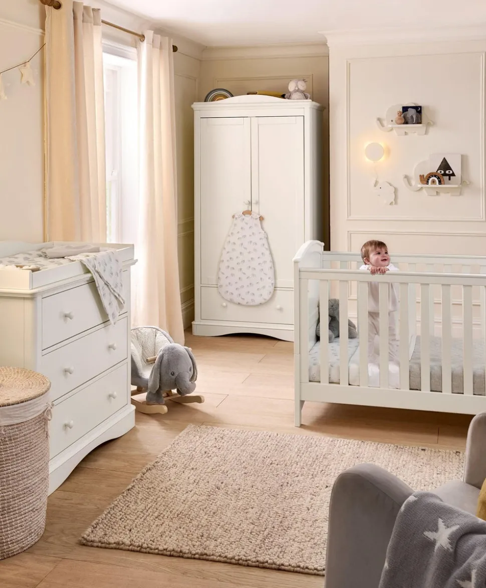 Flyn 3 Piece Cotbed Range with Dresser Changer & Wardrobe - White