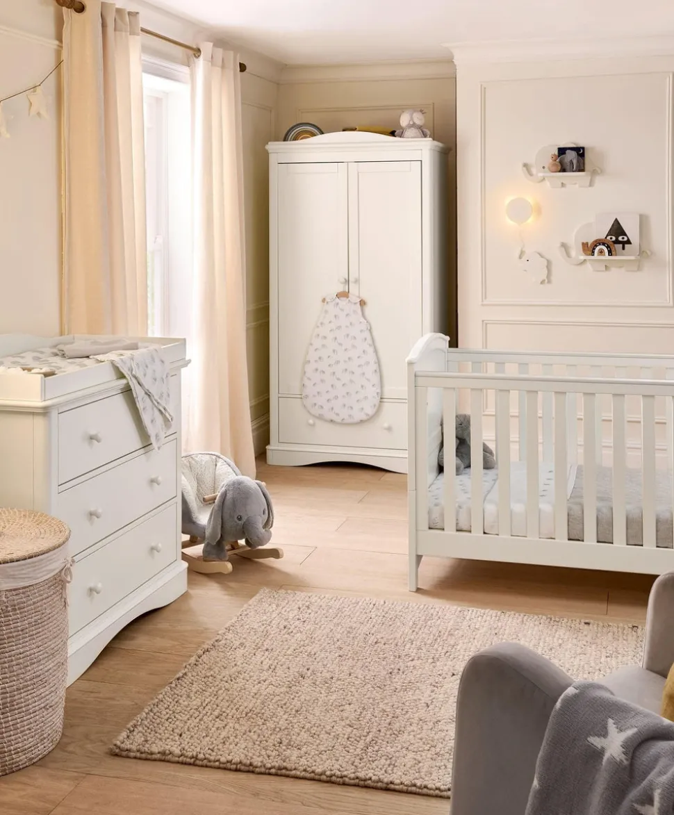 Flyn 3 Piece Cotbed Range with Dresser Changer & Wardrobe - White