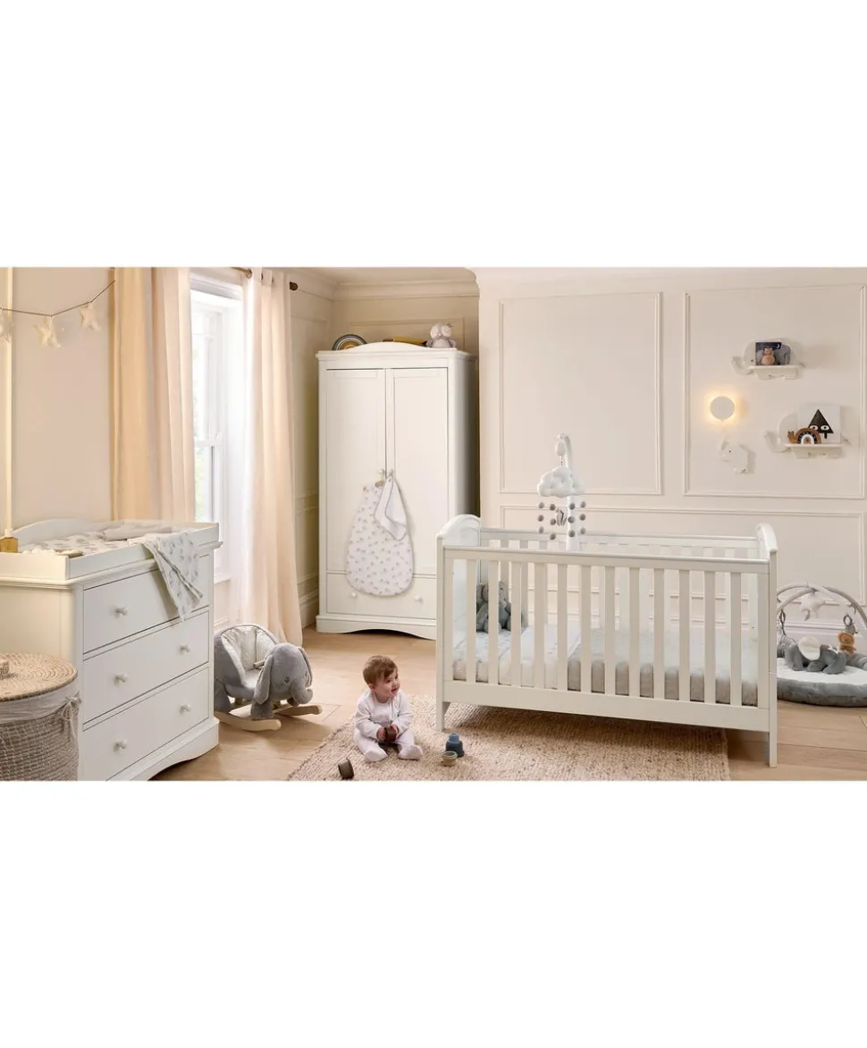 Flyn 3 Piece Cotbed Range with Dresser Changer & Wardrobe - White