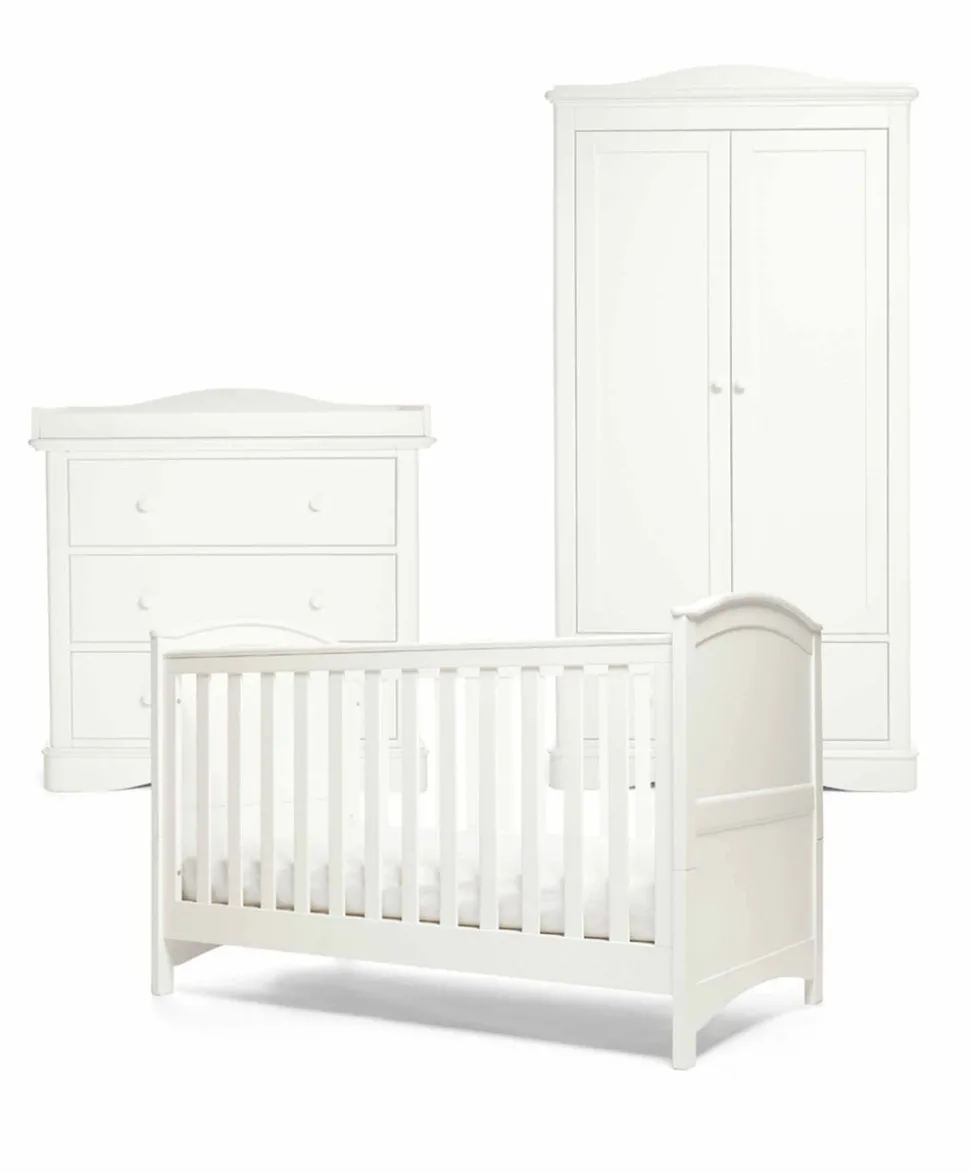Flyn 3 Piece Cotbed Range with Dresser Changer & Wardrobe - White