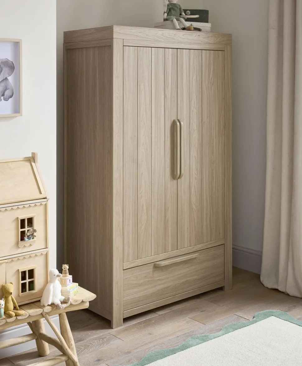 Franklin 3 Piece Cotbed Range with Dresser Changer & Double Wardrobe - Oak