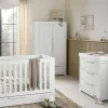 Franklin 3 Piece Cotbed Range with Dresser Changer & Double Wardrobe - White Wash
