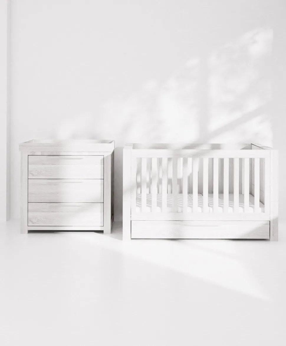 Franklin 2 Piece Cotbed Set with Dresser Changer - White Wash