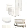 Franklin Nursery Bundle with Lua Bedside Crib (6 Piece) – White Wash