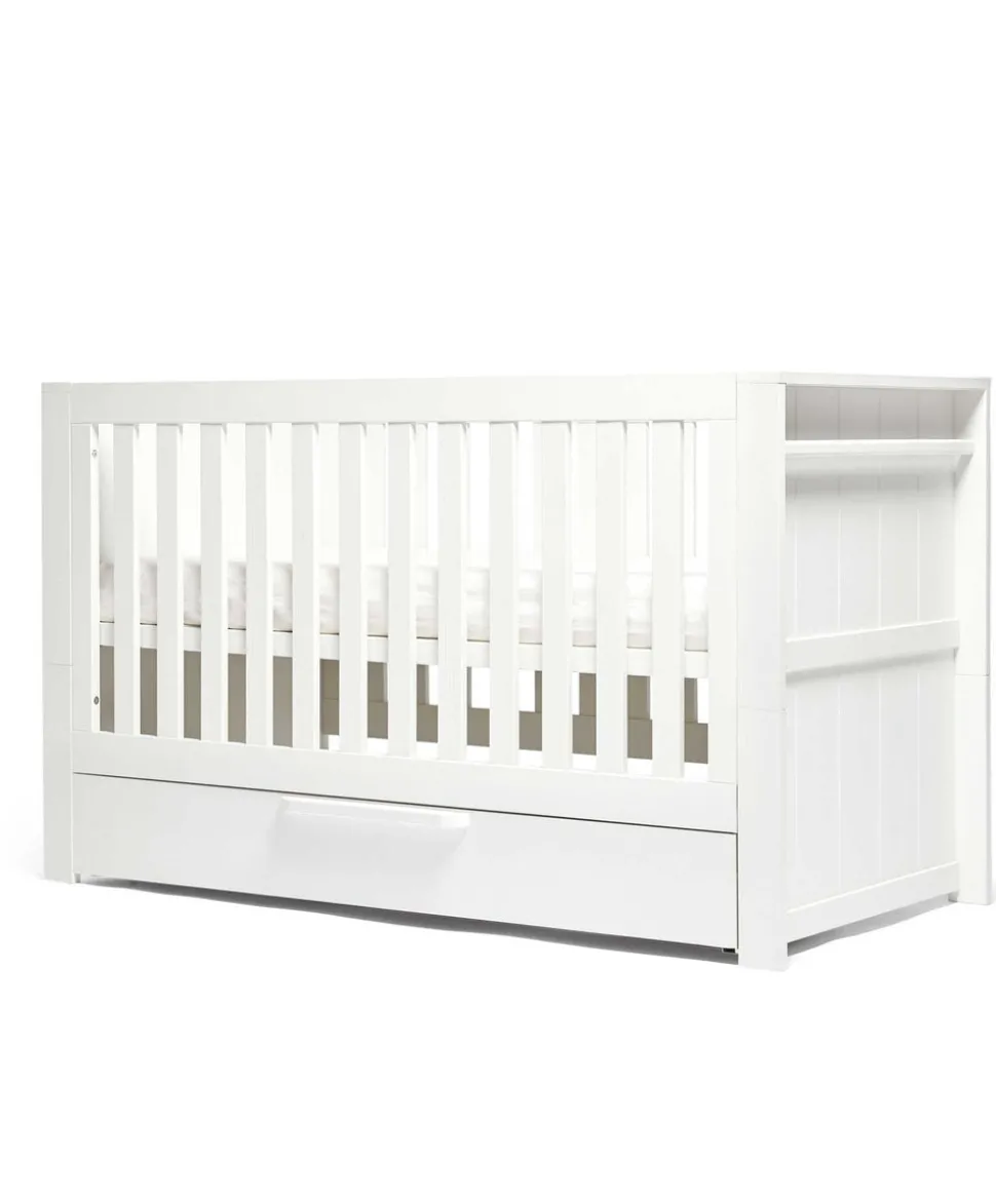 Franklin Nursery Bundle with Lua Bedside Crib (6 Piece) – White Wash
