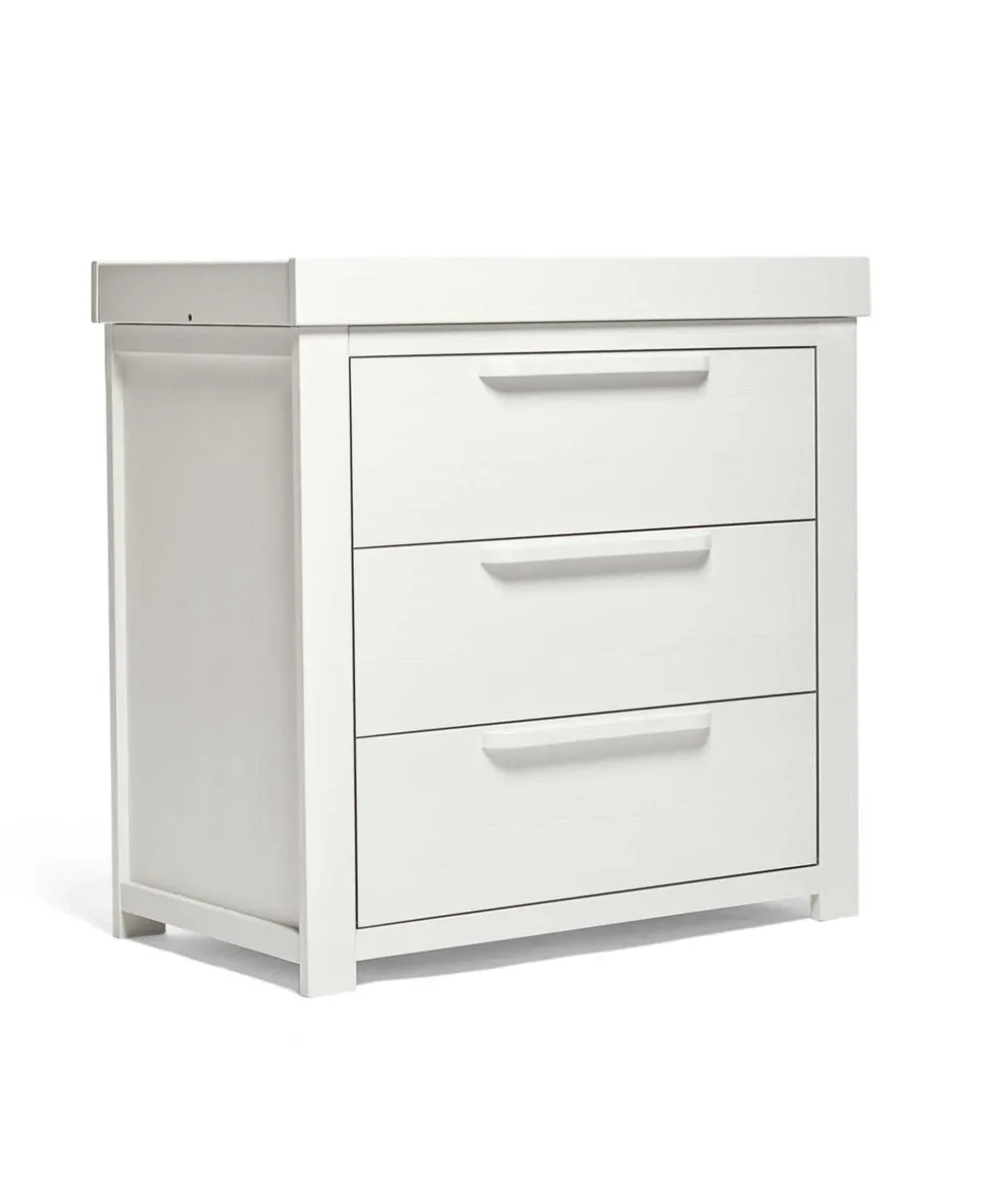 Franklin Nursery Bundle with Lua Bedside Crib (6 Piece) – White Wash