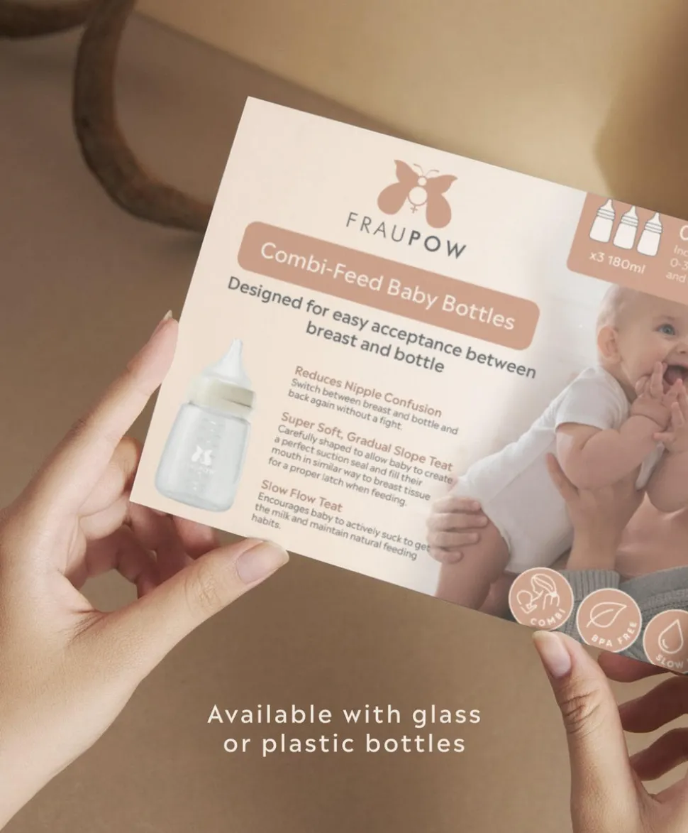 Fraupow Combi-Feed Baby Bottles - (Pack of 3)