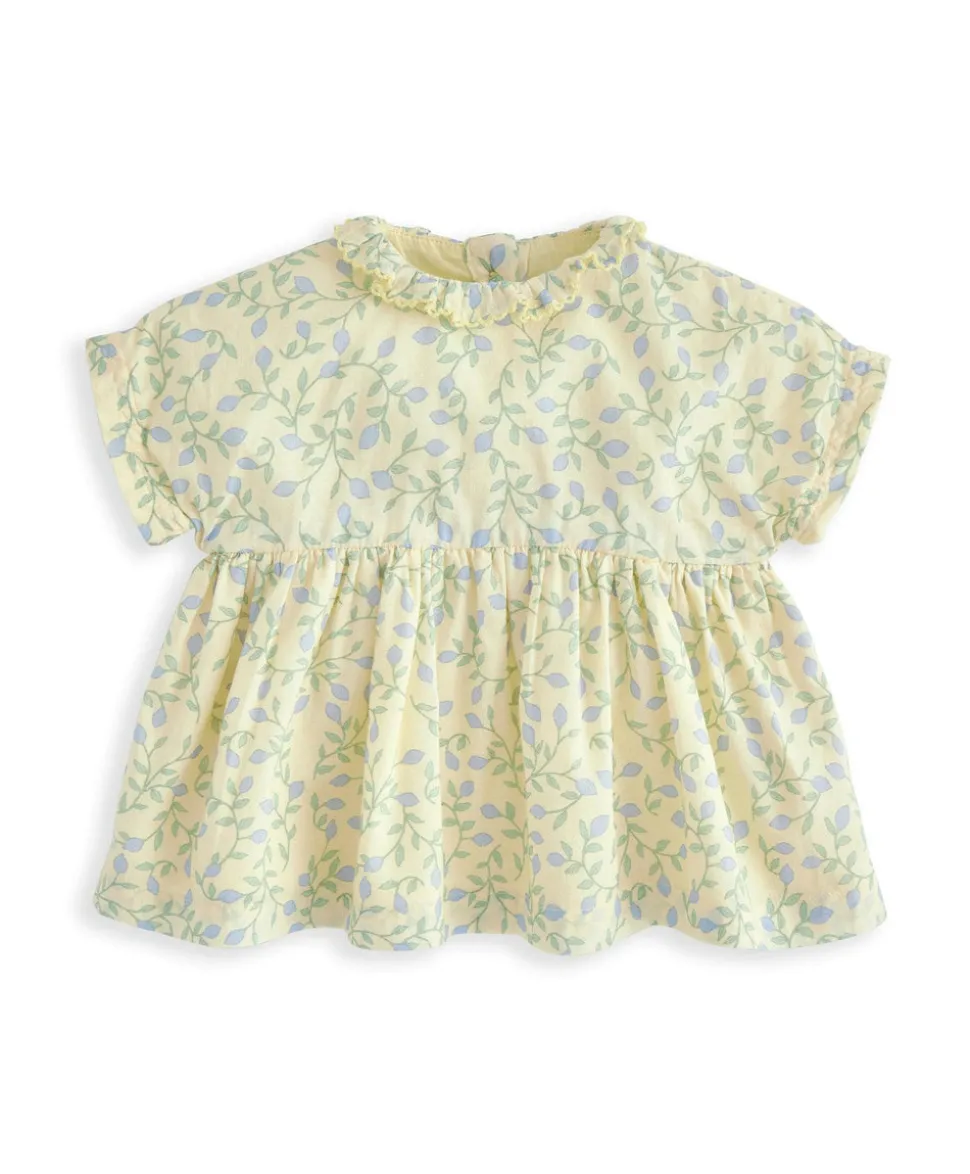 Frill Collar Blouse & Bloomer Set (2 Pieces) - Climbing Buds Print
