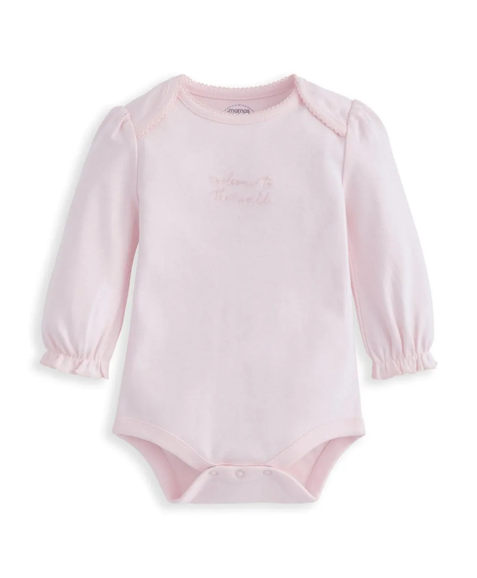 Frill Cuff Bodysuit, Leggings & Hat Set (3 Pieces) - Ditsy Rose Print