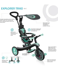Globber Explorer 4 in 1 Trike - Mint Green