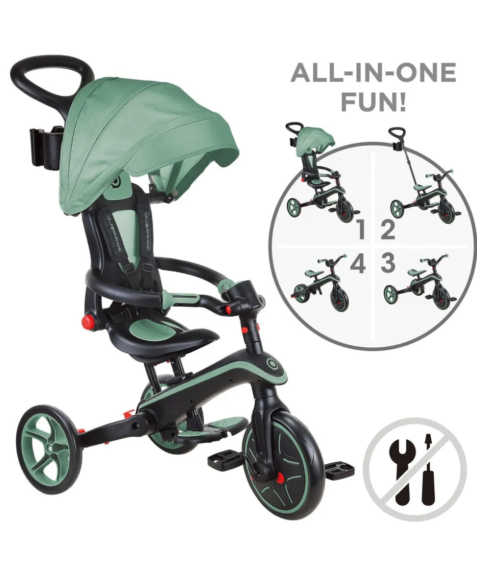 Globber Explorer Foldable 4-in-1 Trike - Olive